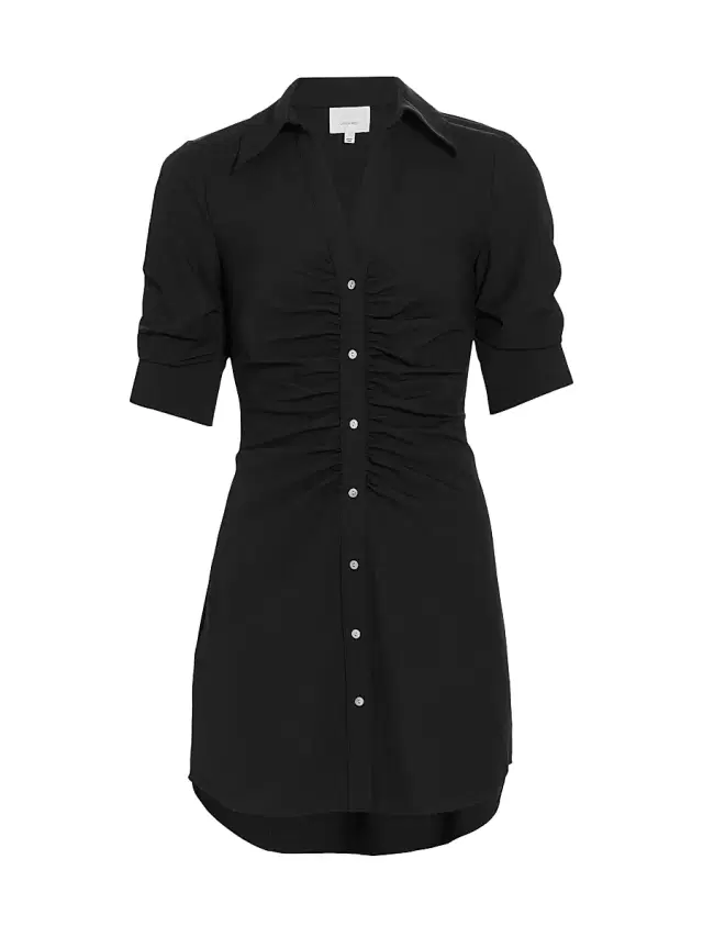 Cinq à Sept Women's Elina Gathered Mini-Shirtdress - Black