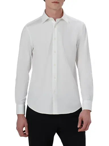 Bugatchi Men's OoohCotton Tech Button-Up Shirt - White - Size XXL | Thumbnail 3