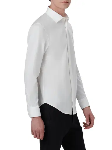 Bugatchi Men's OoohCotton Tech Button-Up Shirt - White - Size XXL | Thumbnail 4