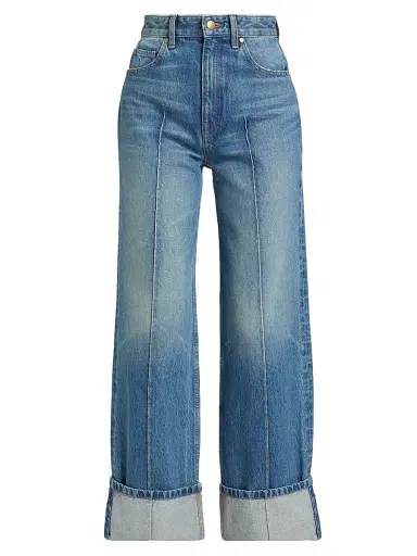 Ulla Johnson Women's The Genevieve High-Rise Wide-Leg Jeans - Danube Medium Indigo Wash - Size 30 | Thumbnail 1 Ulla Johnson Women's The Genevieve High-Rise Wide-Leg Jeans - Danube Medium Indigo Wash - Size 30 | Thumbnail 1