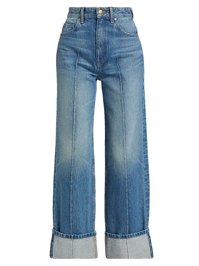 Women's The Genevieve High-Rise Wide-Leg Jeans - Danube Medium Indigo Wash