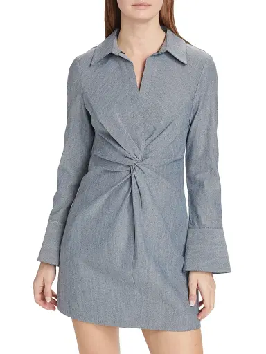 Cinq à Sept Women's Mckenna Twist-Front Minidress - Light Indigo | Thumbnail 3