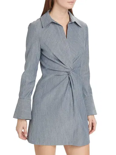 Cinq à Sept Women's Mckenna Twist-Front Minidress - Light Indigo | Thumbnail 4