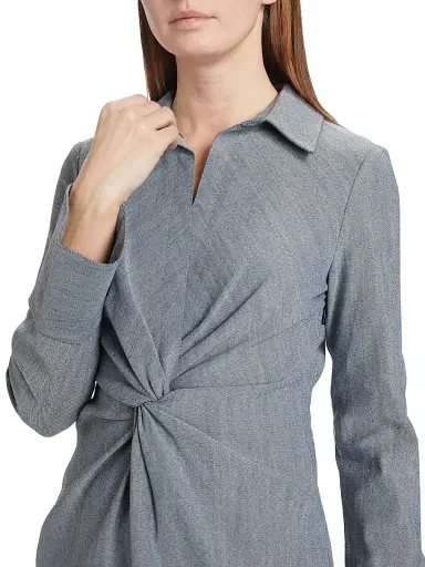 Cinq à Sept Women's Mckenna Twist-Front Minidress - Light Indigo | Thumbnail 6