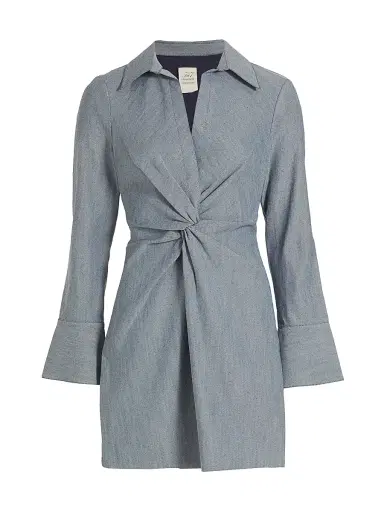 Cinq à Sept Women's Mckenna Twist-Front Minidress - Light Indigo | Thumbnail 1