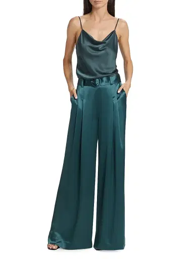 Cinq à Sept Women's Marta Silk Cowl-Neck Camisole - Onyx | Thumbnail 2