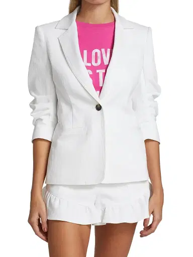 Cinq à Sept Women's Khloe Denim Blazer - White | Thumbnail 3