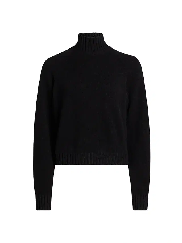 Women's Cashmere Turtleneck Sweater - Black
