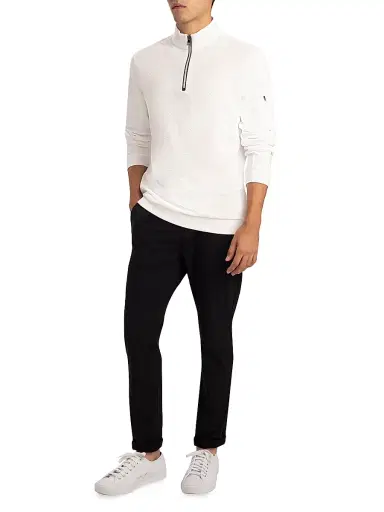 Bugatchi Men's Quarter-Zip Knit Jacket - White - Size XXL | Thumbnail 2 Bugatchi Men's Quarter-Zip Knit Jacket - White - Size XXL | Thumbnail 2