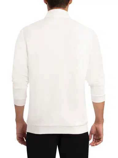 Bugatchi Men's Quarter-Zip Knit Jacket - White - Size XXL | Thumbnail 5 Bugatchi Men's Quarter-Zip Knit Jacket - White - Size XXL | Thumbnail 5
