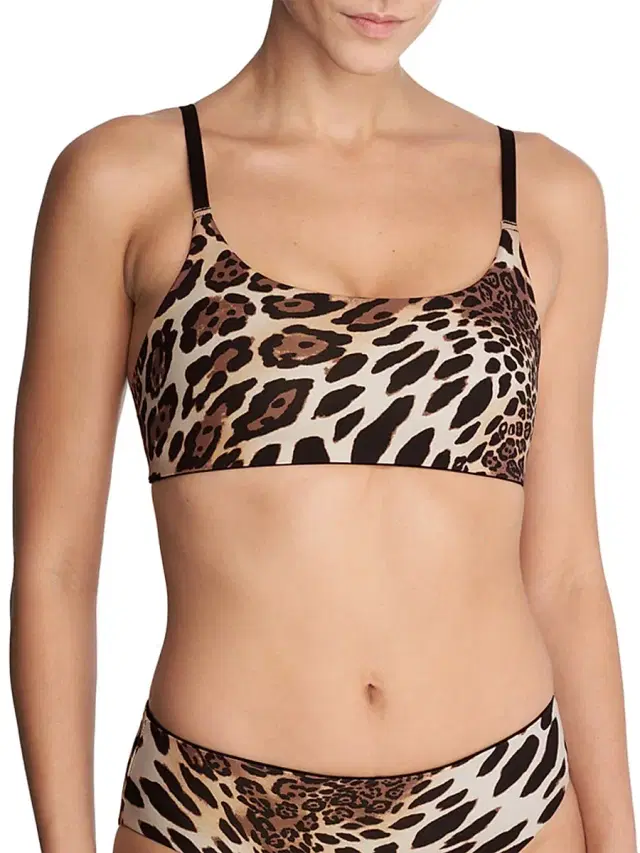 Natori Women's Riviera Reversible Bikini Top - Luxe Leopard Black - Size XL