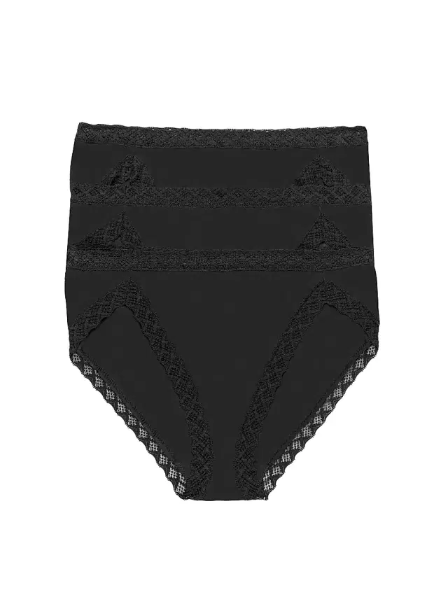 Natori Women's Bliss Cotton French Cut Brief 3 Pack - Black
