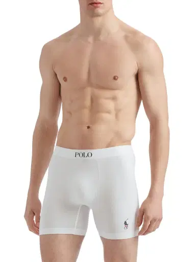 Polo Ralph Lauren Men's 3-Pack Logo Boxer Briefs - White Red Cruise Navy | Thumbnail 3