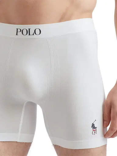 Polo Ralph Lauren Men's 3-Pack Logo Boxer Briefs - White Red Cruise Navy | Thumbnail 5