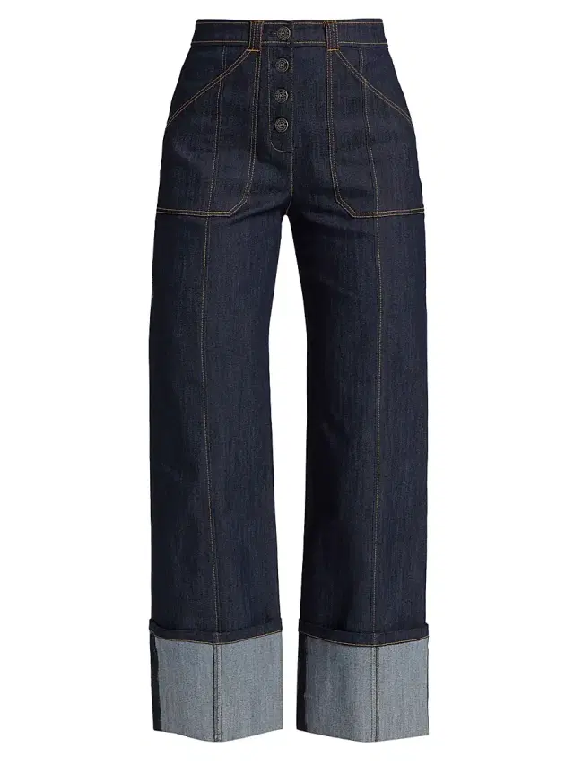 Cinq à Sept Women's Benji Cuffed Wide-Leg Jeans - Indigo
