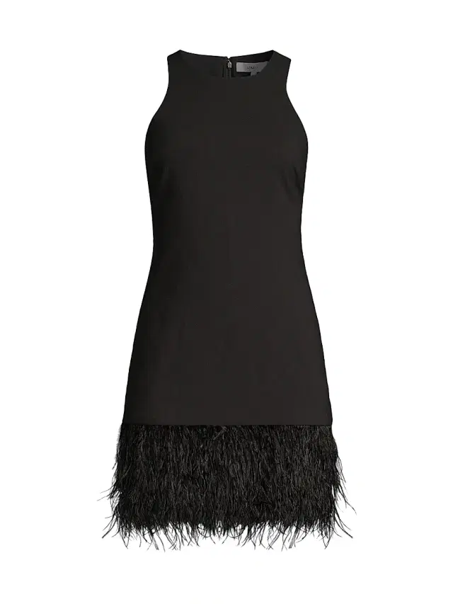 Likely Women's Cami Feather-Hem Minidress - Black