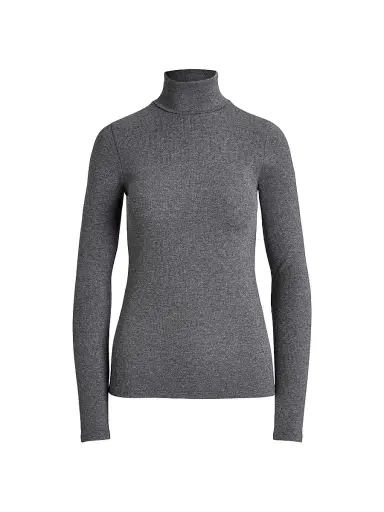Polo Ralph Lauren Women's Stretch Rib-Knit Turtleneck Sweater - Medium Flannel Heather | Thumbnail 1