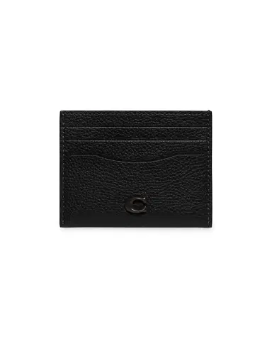 COACH Men's Leather Card Case - Black | Thumbnail 2 COACH Men's Leather Card Case - Black | Thumbnail 2