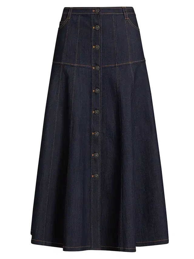 Cinq à Sept Women's Veena Denim Midi-Skirt - Indigo
