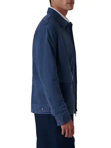 Bugatchi Men's Suede Bomber Jacket - Cobalt - Size Medium | Thumbnail 4 Bugatchi Men's Suede Bomber Jacket - Cobalt - Size Medium | Thumbnail 4