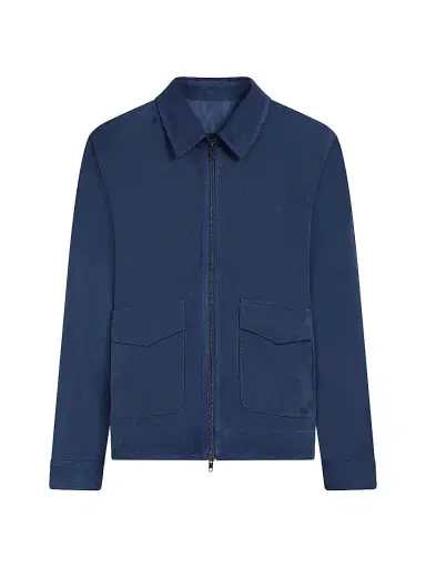 Bugatchi Men's Suede Bomber Jacket - Cobalt - Size Medium | Thumbnail 1 Bugatchi Men's Suede Bomber Jacket - Cobalt - Size Medium | Thumbnail 1
