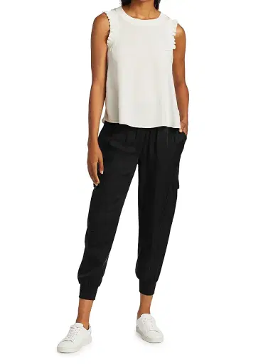 Cinq à Sept Women's Giles Twill Cargo Joggers - Black - Size XL | Thumbnail 2 Cinq à Sept Women's Giles Twill Cargo Joggers - Black - Size XL | Thumbnail 2