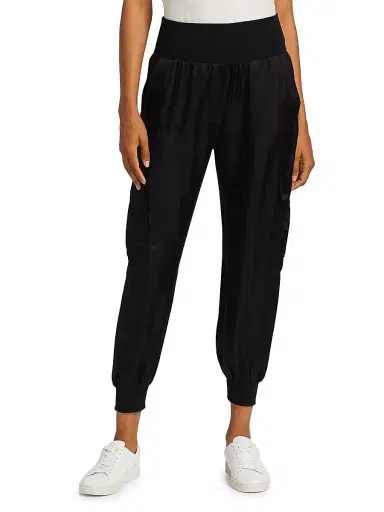 Cinq à Sept Women's Giles Twill Cargo Joggers - Black - Size XL | Thumbnail 3 Cinq à Sept Women's Giles Twill Cargo Joggers - Black - Size XL | Thumbnail 3