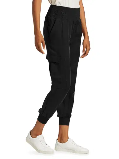 Cinq à Sept Women's Giles Twill Cargo Joggers - Black - Size XL | Thumbnail 4 Cinq à Sept Women's Giles Twill Cargo Joggers - Black - Size XL | Thumbnail 4