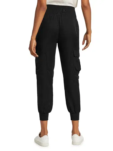 Cinq à Sept Women's Giles Twill Cargo Joggers - Black - Size XL | Thumbnail 5 Cinq à Sept Women's Giles Twill Cargo Joggers - Black - Size XL | Thumbnail 5