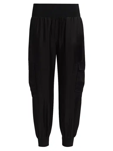 Cinq à Sept Women's Giles Twill Cargo Joggers - Black - Size XL | Thumbnail 1 Cinq à Sept Women's Giles Twill Cargo Joggers - Black - Size XL | Thumbnail 1