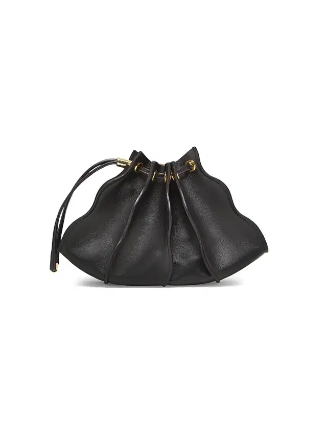 Women's Adria Pleated Wave Leather Wristlet - Noir