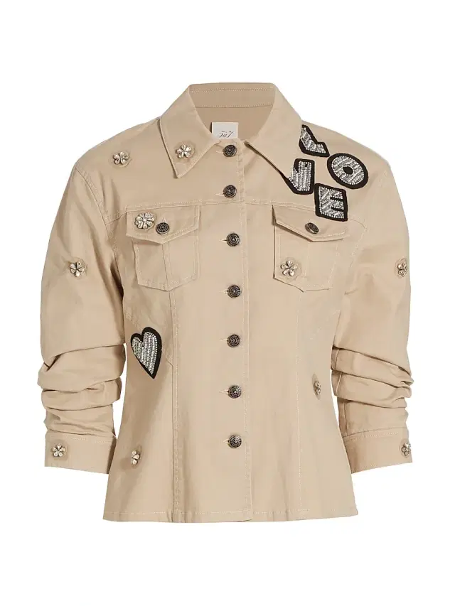Cinq à Sept Women's Canyon Crystal-Embellished Jacket - Khaki
