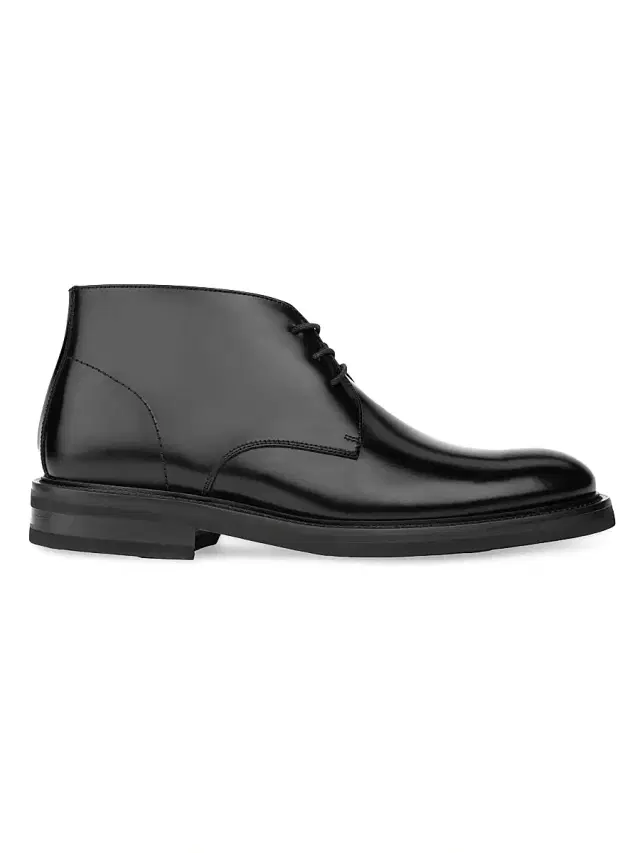 Men's Normandy Leather Chukka Boots - Nero