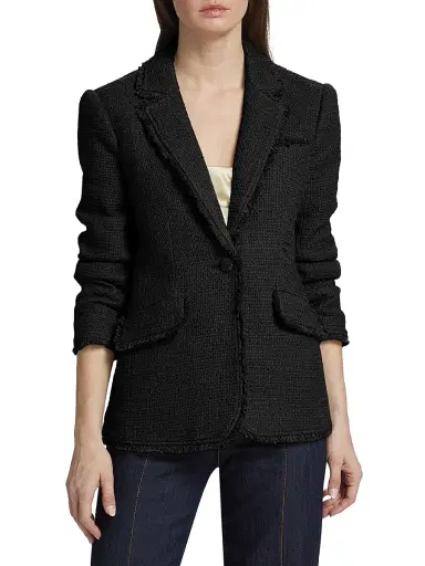 Cinq à Sept Women's Khloe Boucle Blazer - Black - Size 2 | Thumbnail 3