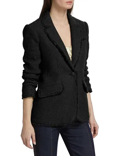 Cinq à Sept Women's Khloe Boucle Blazer - Black - Size 2 | Thumbnail 4