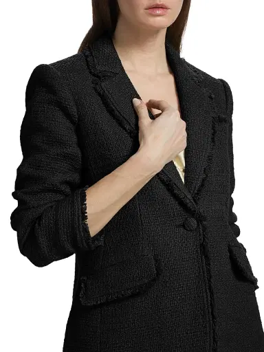 Cinq à Sept Women's Khloe Boucle Blazer - Black - Size 2 | Thumbnail 6