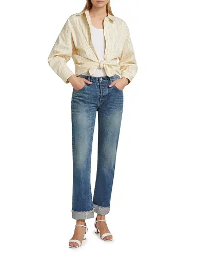 Moussy Vintage Women's Hopewell Denim High-Rise Straight-Leg Jeans - Dark Blue | Thumbnail 2