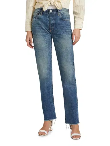 Moussy Vintage Women's Hopewell Denim High-Rise Straight-Leg Jeans - Dark Blue | Thumbnail 3