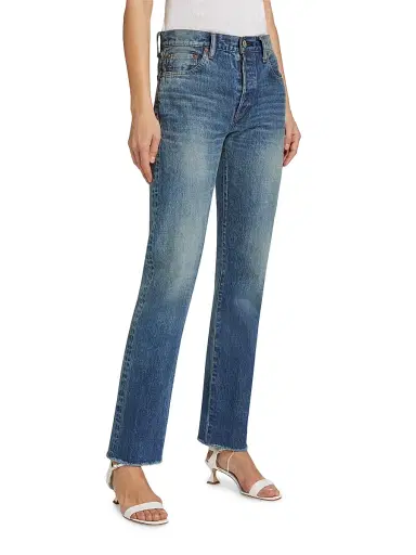 Moussy Vintage Women's Hopewell Denim High-Rise Straight-Leg Jeans - Dark Blue | Thumbnail 4