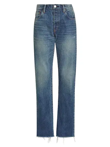 Moussy Vintage Women's Hopewell Denim High-Rise Straight-Leg Jeans - Dark Blue | Thumbnail 1