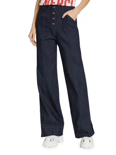 Cinq à Sept Women's Benji Flared Leg Pants - Indigo | Thumbnail 3