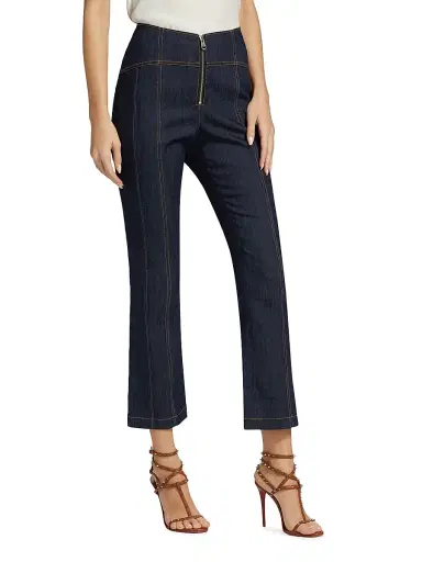 Cinq à Sept Women's Loren High-Rise Stretch Straight Crop Jeans - Indigo - Size 14 | Thumbnail 4