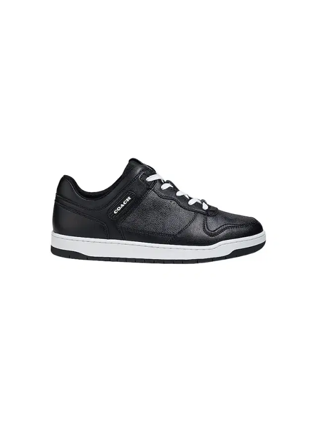 Men's Signature Leather Monogrammed Sneakers - Black