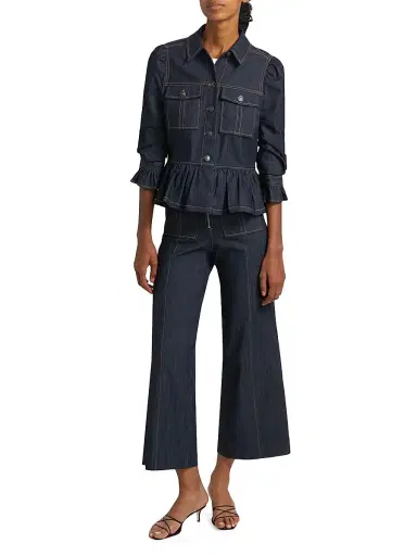 Cinq à Sept Women's Delanie Denim Crop Jacket | Thumbnail 2 Cinq à Sept Women's Delanie Denim Crop Jacket | Thumbnail 2