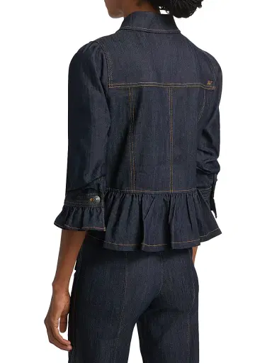 Cinq à Sept Women's Delanie Denim Crop Jacket - Indigo - Size XL | Thumbnail 5
