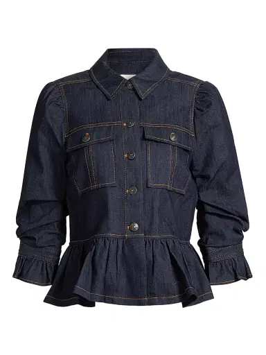 Cinq à Sept Women's Delanie Denim Crop Jacket | Thumbnail 1 Cinq à Sept Women's Delanie Denim Crop Jacket | Thumbnail 1
