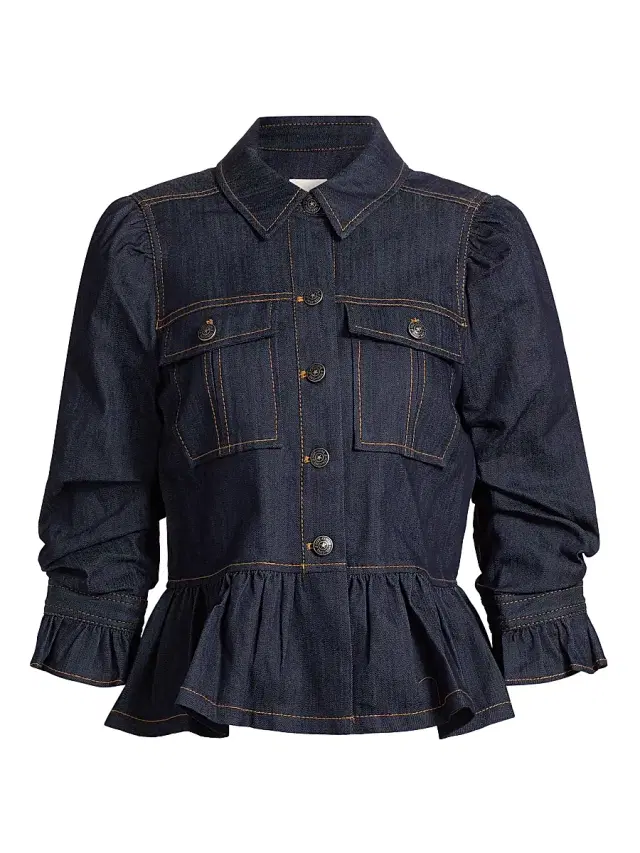 Cinq à Sept Women's Delanie Denim Crop Jacket - Indigo
