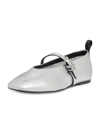 rag & bone Women's Spire Leather Mary Janes - Silver | Thumbnail 2