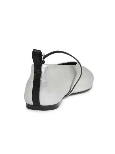 rag & bone Women's Spire Leather Mary Janes - Silver | Thumbnail 3