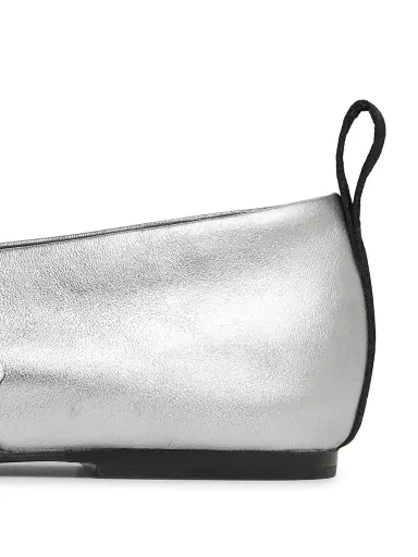 rag & bone Women's Spire Leather Mary Janes - Silver | Thumbnail 5